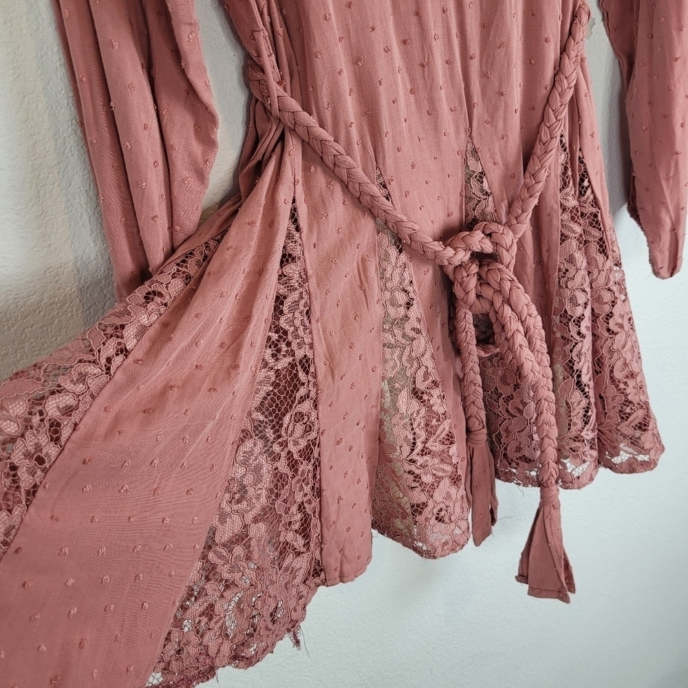 Blu pepper pink lace boho peasant dress - Picture 3 of 14